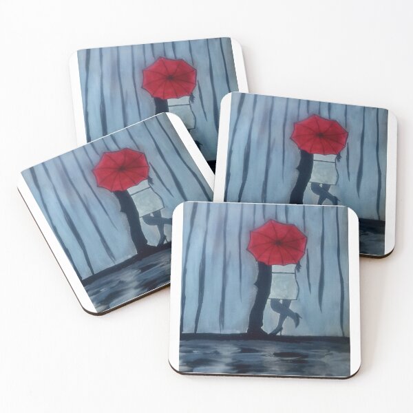 Item preview, couple under umbrella - winter couple - feel free - vintage art handmade  designed and sold by doitwithlove.