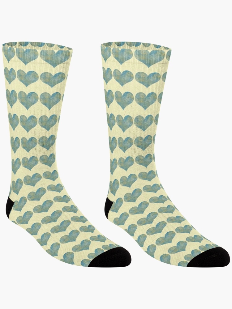 Thumbnail 3 of 5, Socks, Turquoise Rocks Pattern Heart Shape Design designed and sold by AMSonArt.