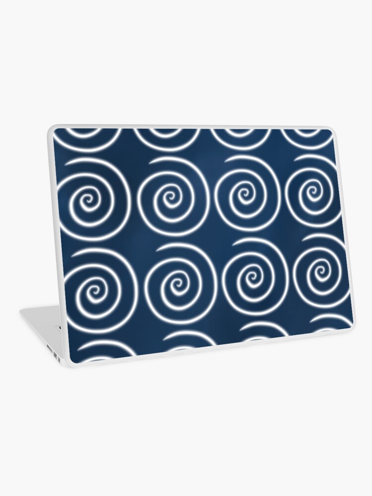 Thumbnail 1 of 2, Laptop Skin, Blue Swirls designed and sold by HappigalArt.