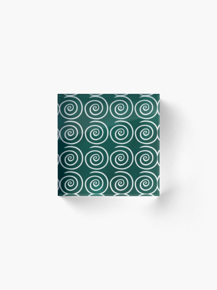 Alternate view of Green Swirls Acrylic Block