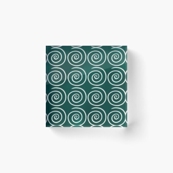Green Swirls Acrylic Block