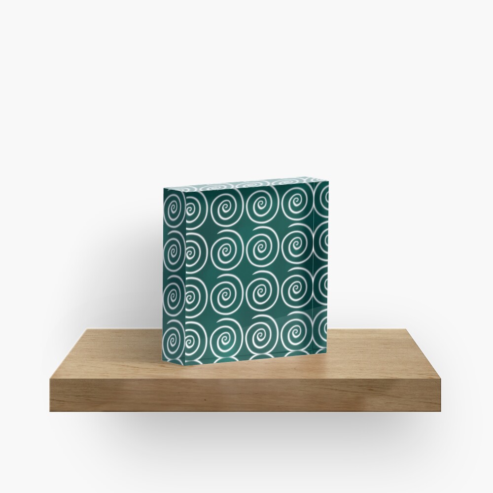 Green Swirls Acrylic Block