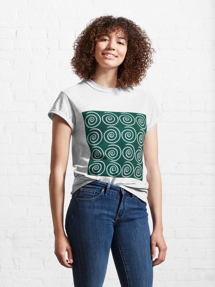 Alternate view of Green Swirls Classic T-Shirt