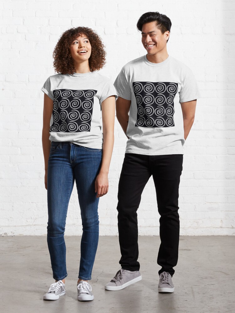 Thumbnail 1 of 7, Classic T-Shirt, Black Swirls designed and sold by HappigalArt.