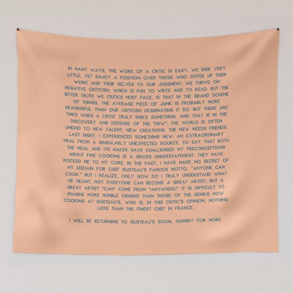 Item preview, Anton Ego Critic Full Quote Hungry For More Ratatouille designed and sold by Sunny Collections.