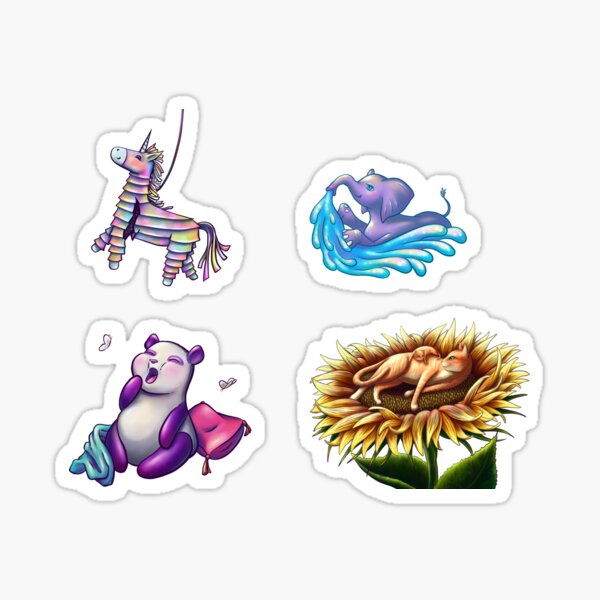 Fun Cute Colorful Animals Set Sticker