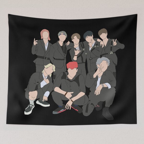 Item preview, Stray Kids Backdoor ot8 sticker and backpack designed and sold by Amy Hearts.