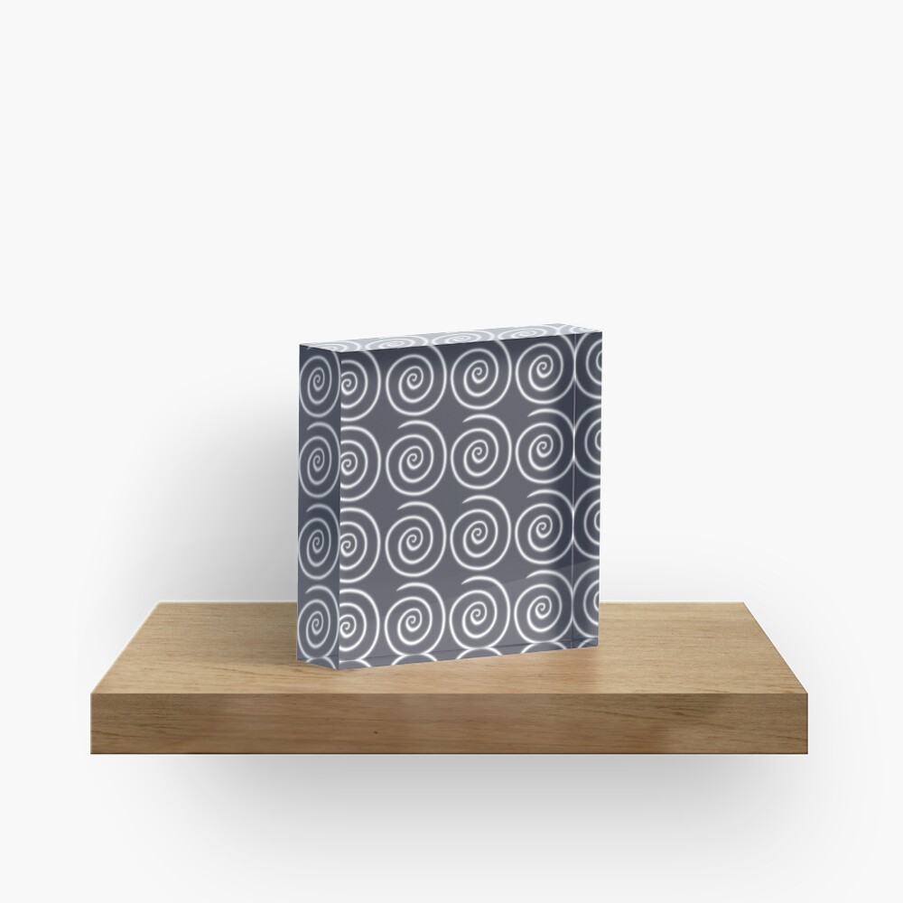 Grey Gray Swirls Acrylic Block