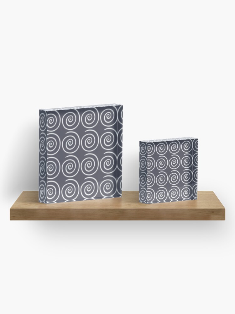 Alternate view of Grey Gray Swirls Acrylic Block