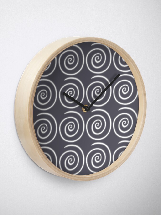 Alternate view of Grey Gray Swirls Clock