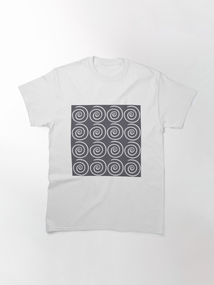 Thumbnail 2 of 7, Classic T-Shirt, Grey Gray Swirls designed and sold by HappigalArt.