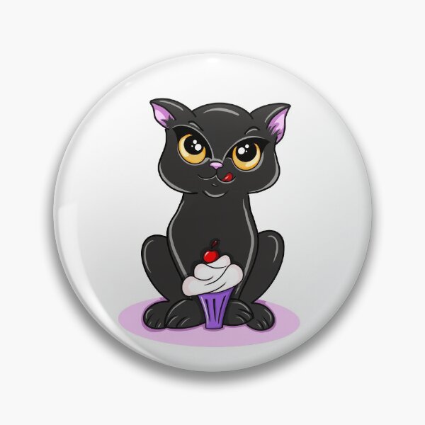 Item preview, Sweet tooth black cat designed and sold by lovingkakeart.