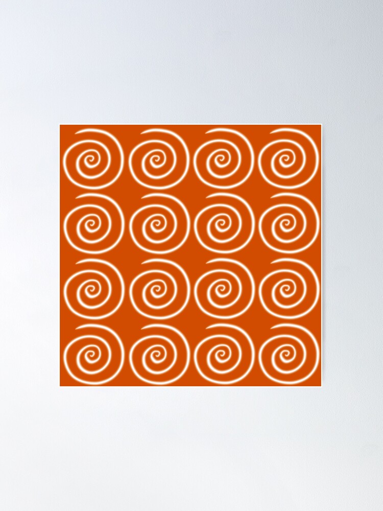 Thumbnail 2 of 3, Poster, Orange Swirls designed and sold by HappigalArt.