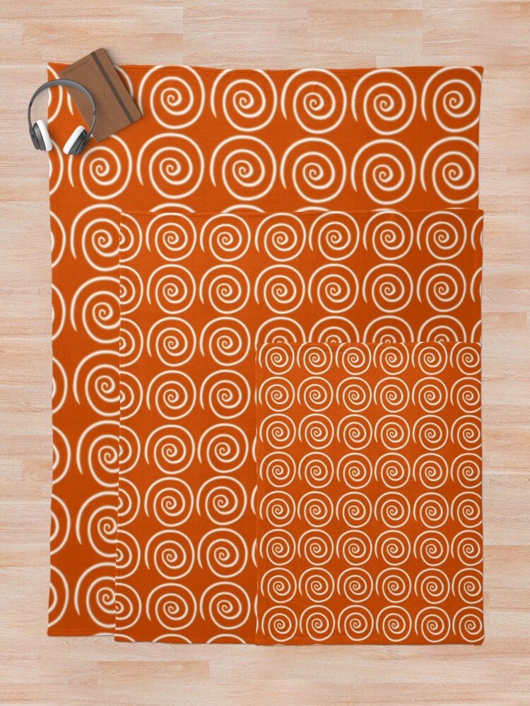 Alternate view of Orange Swirls Throw Blanket