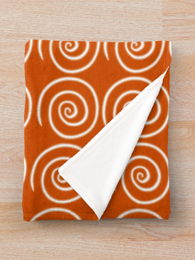 Alternate view of Orange Swirls Throw Blanket