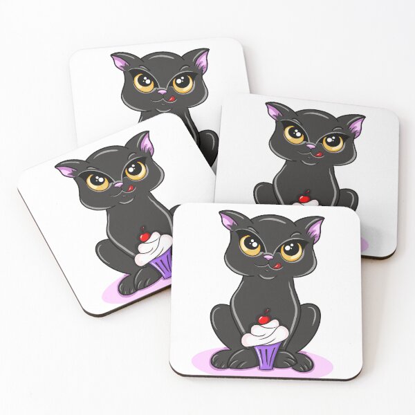 Item preview, Sweet tooth black cat designed and sold by lovingkakeart.