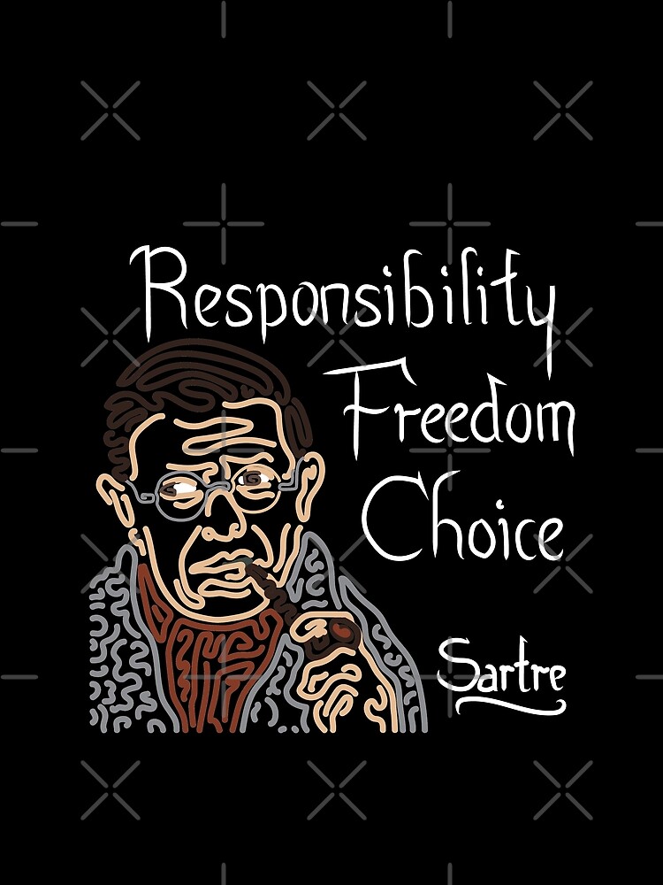 STYLIZED LINE ART SARTRE - RESPONSIBILITY FREEDOM CHOICE - neutral by intenzaesthetic