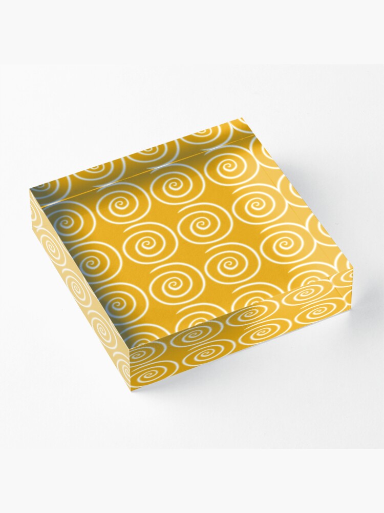 Alternate view of Yellow Swirls Acrylic Block