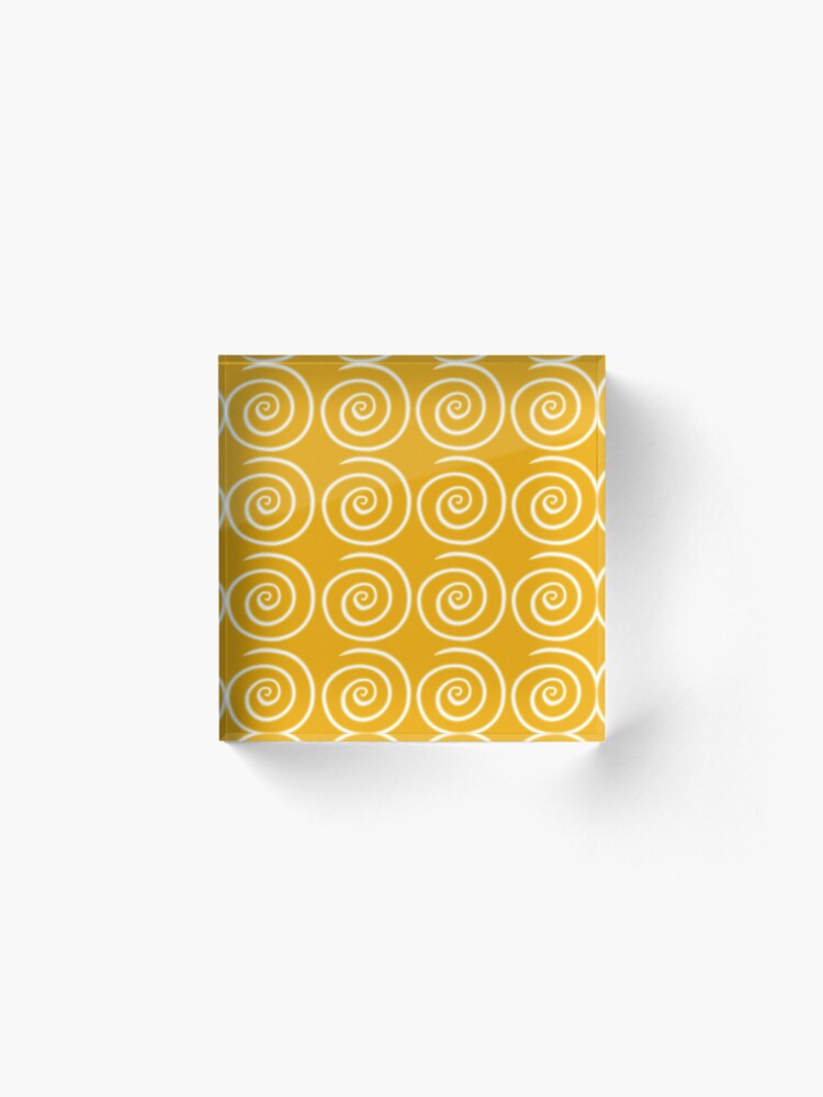 Alternate view of Yellow Swirls Acrylic Block