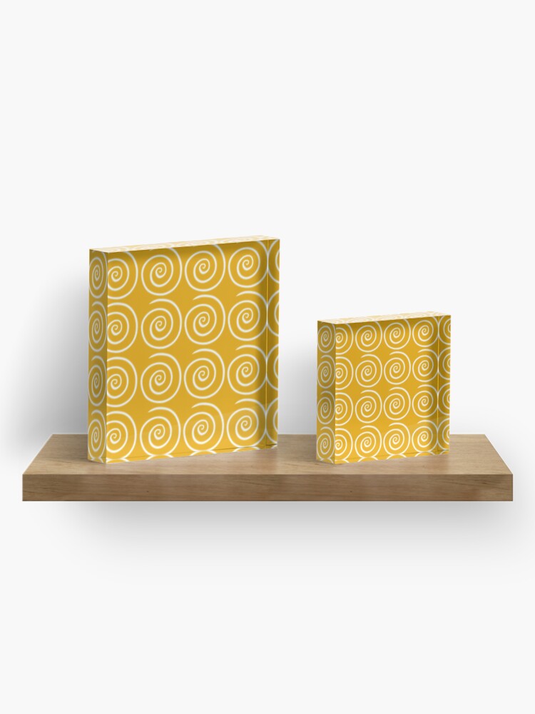 Alternate view of Yellow Swirls Acrylic Block
