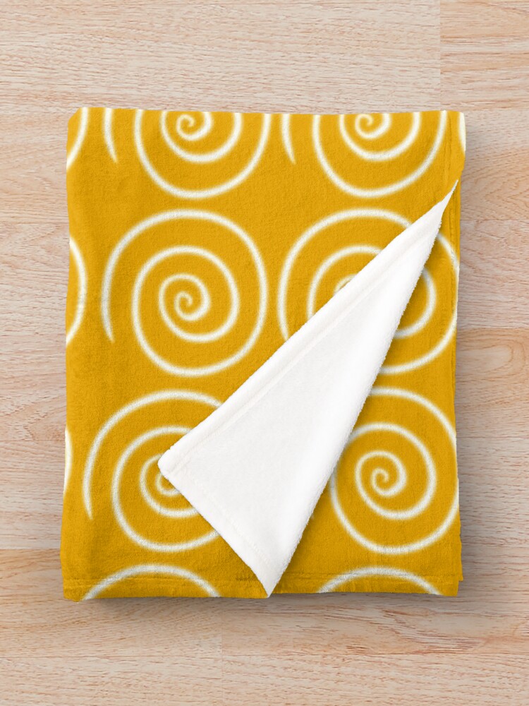 Alternate view of Yellow Swirls Throw Blanket