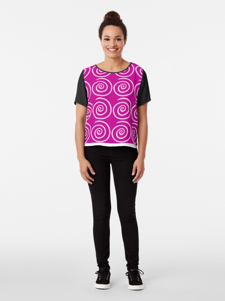 Alternate view of Pink Swirls Chiffon Top