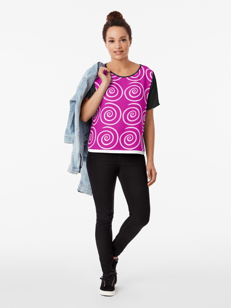 Alternate view of Pink Swirls Chiffon Top