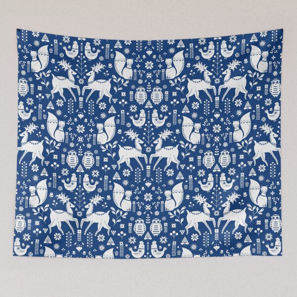 Item preview, Whimsical Scandinavian Folk Style Decorative Pattern With Cute Forest Animals designed and sold by Gabriela Simon.