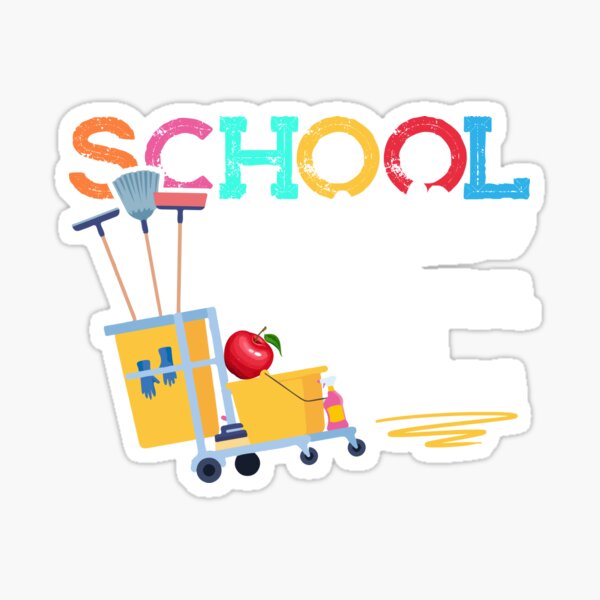 "School Custodian Clear Trail Learning Janitor Appreciation" Sticker