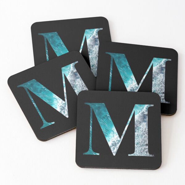 Item preview, Letter M Blue Ocean Waves Alphabet Greek Mu designed and sold by Sour Soul.