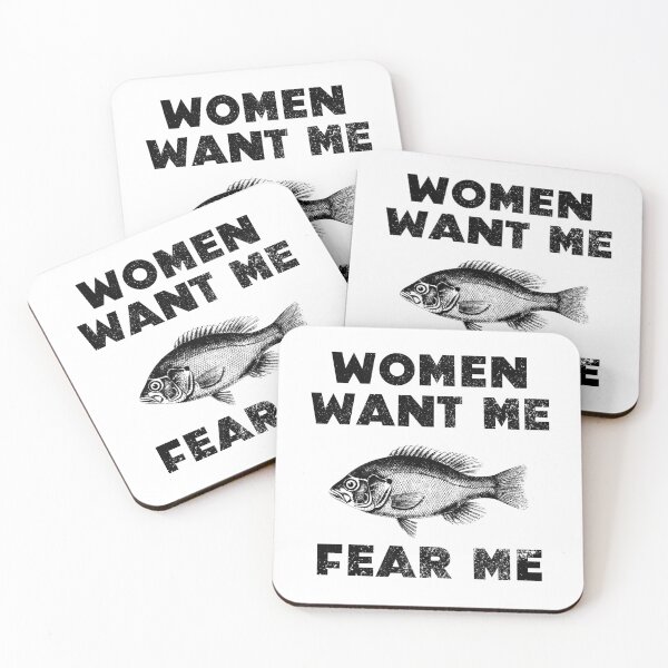 Item preview, Women Want Me Fish Fear Me Bold Distressed Vintage designed and sold by Sunny Collections.