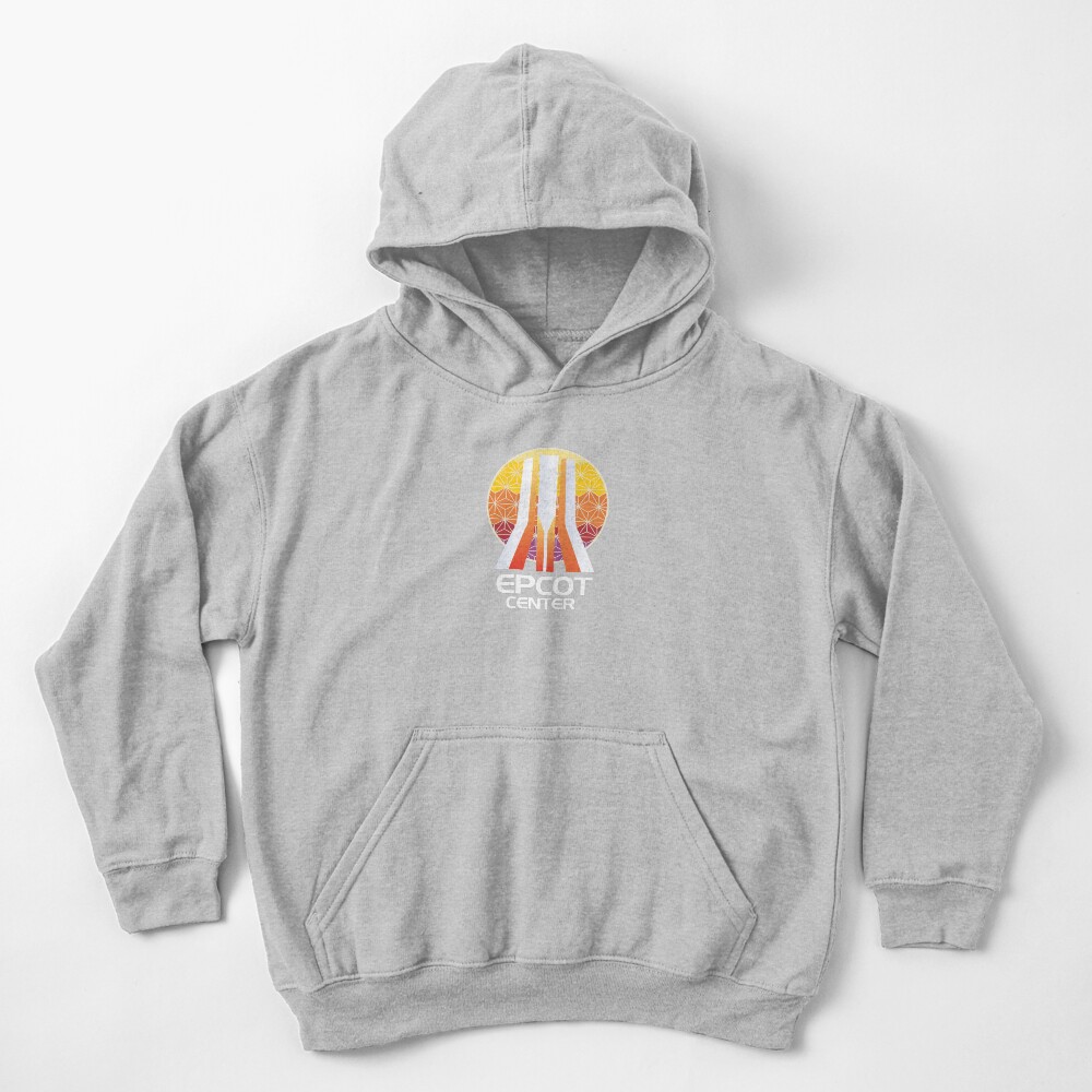 EPCOT Center Entrance Fountain with Spaceship Earth in the Background Kids Pullover Hoodie
