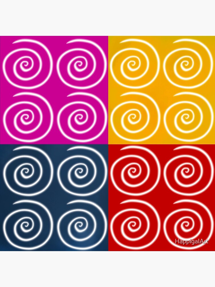 Four Squares of Swirls Pop by HappigalArt