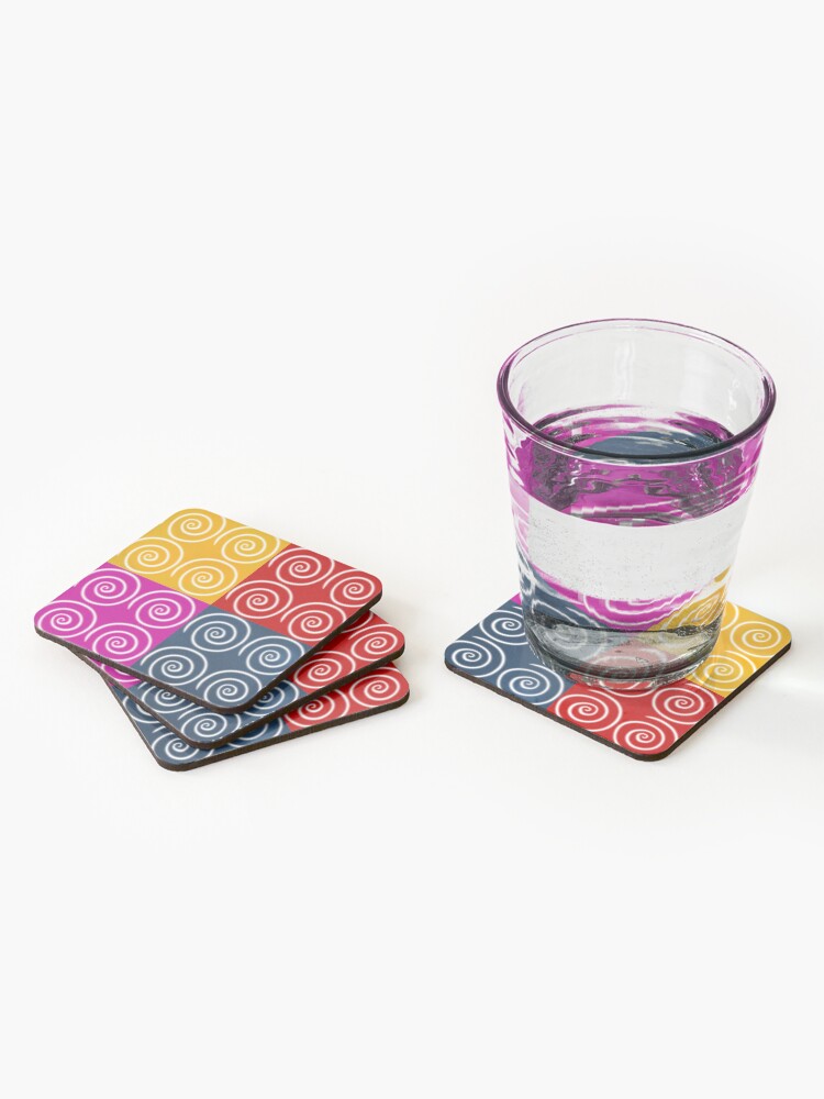 Alternate view of Four Squares of Swirls Pop Coasters (Set of 4)