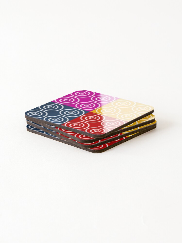 Alternate view of Four Squares of Swirls Pop Coasters (Set of 4)