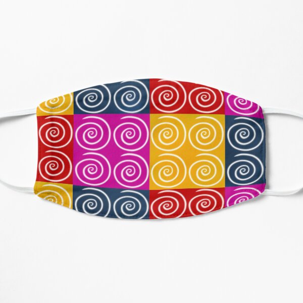 Four Squares of Swirls Pop Flat Mask