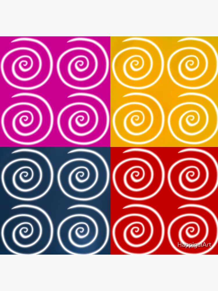 Four Squares of Swirls Pop by HappigalArt
