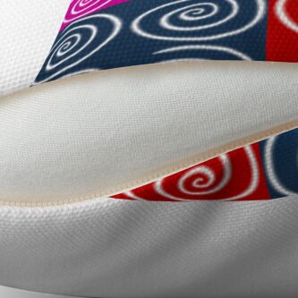Alternate view of Four Squares of Swirls Pop Throw Pillow