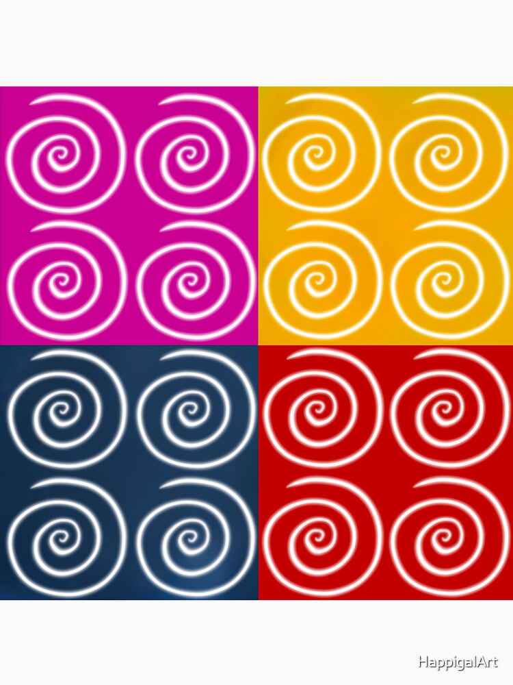 Four Squares of Swirls Pop by HappigalArt