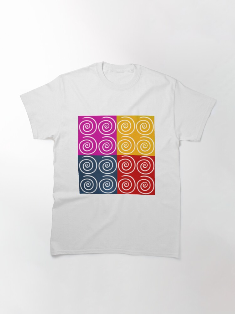 Thumbnail 2 of 7, Classic T-Shirt, Four Squares of Swirls Pop designed and sold by HappigalArt.