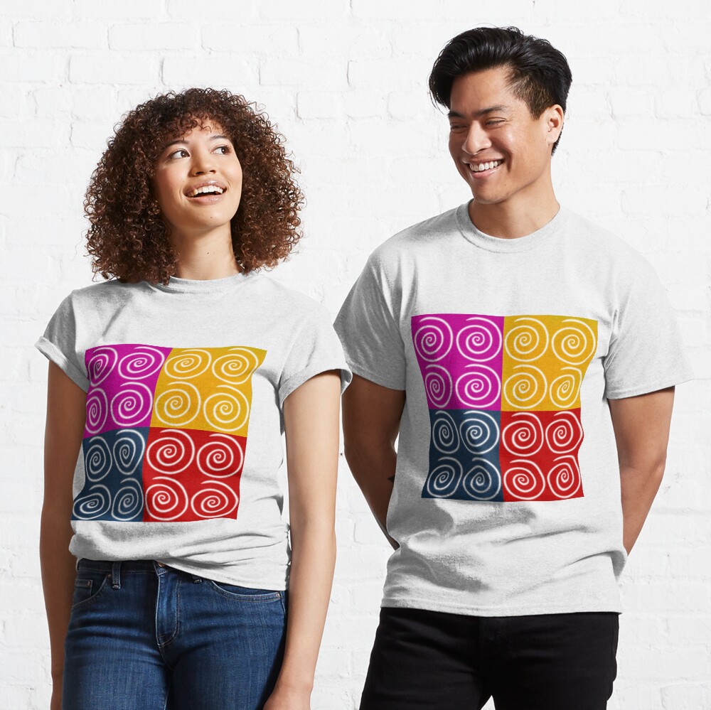 Four Squares of Swirls Pop Classic T-Shirt