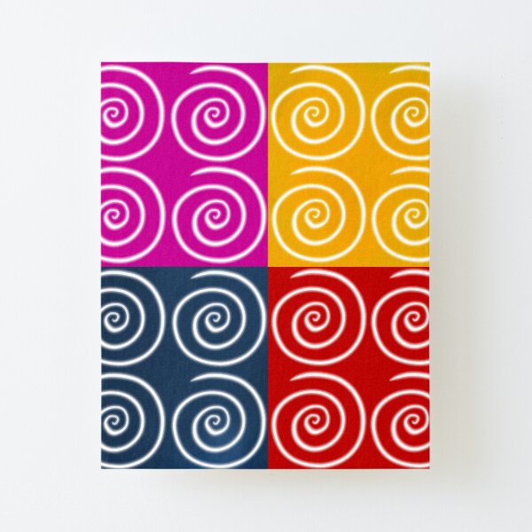 Four Squares of Swirls Pop Canvas Mounted Print