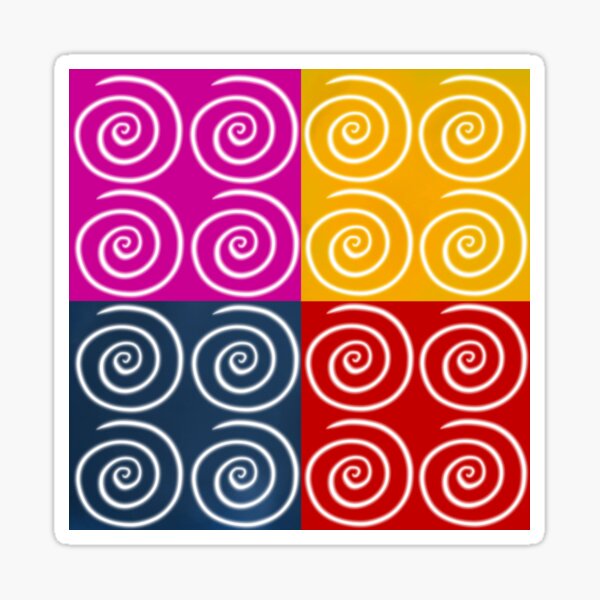 Four Squares of Swirls Pop Sticker