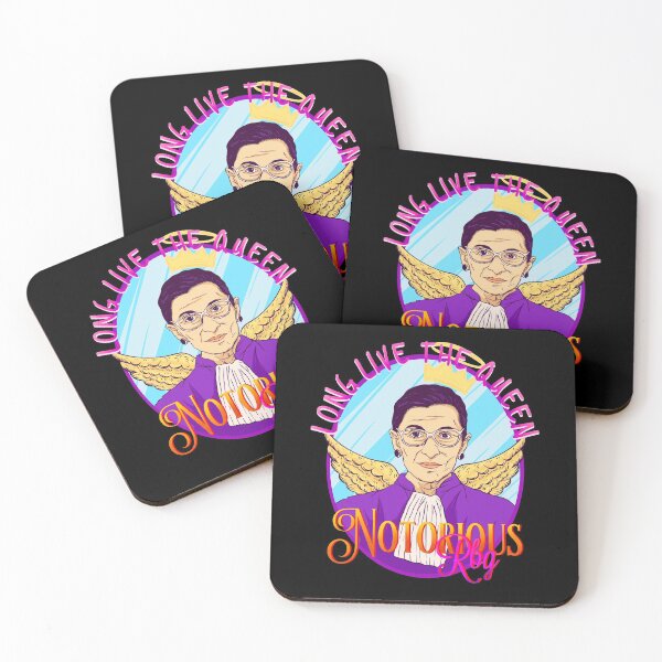 NOTORIOUS RBG ruth bader ginsburg long live the queen Coasters (Set of 4)
