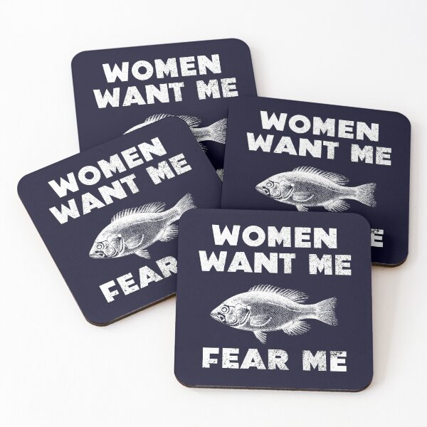 Item preview, Women Want Me Fish Fear Me Bold Distressed Vintage designed and sold by Sunny Collections.
