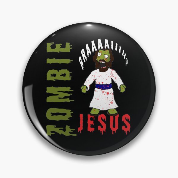 Item preview, Creepy Zombie Jesus wants BRAINS! Funny Horror creepy zombie jesus brains atheist agnostic humor gift idea designed and sold by AllLeftSides42.