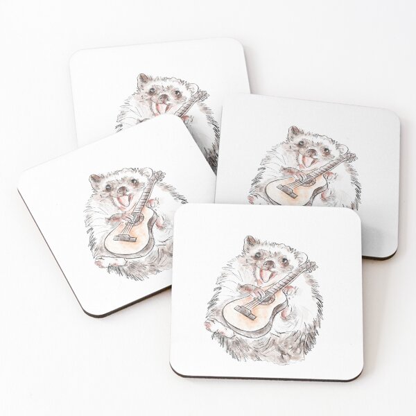 Item preview, Hedgehog Playing Guitar Meme Sticker Design designed and sold by danycati.