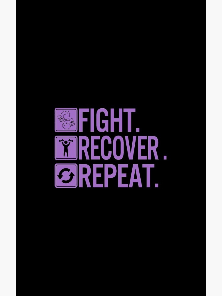 Eating Disorder Recovery Shirt Fight Recover Repeat Ed Warrior Purple Ribbon Awareness Gift by Sifoustore