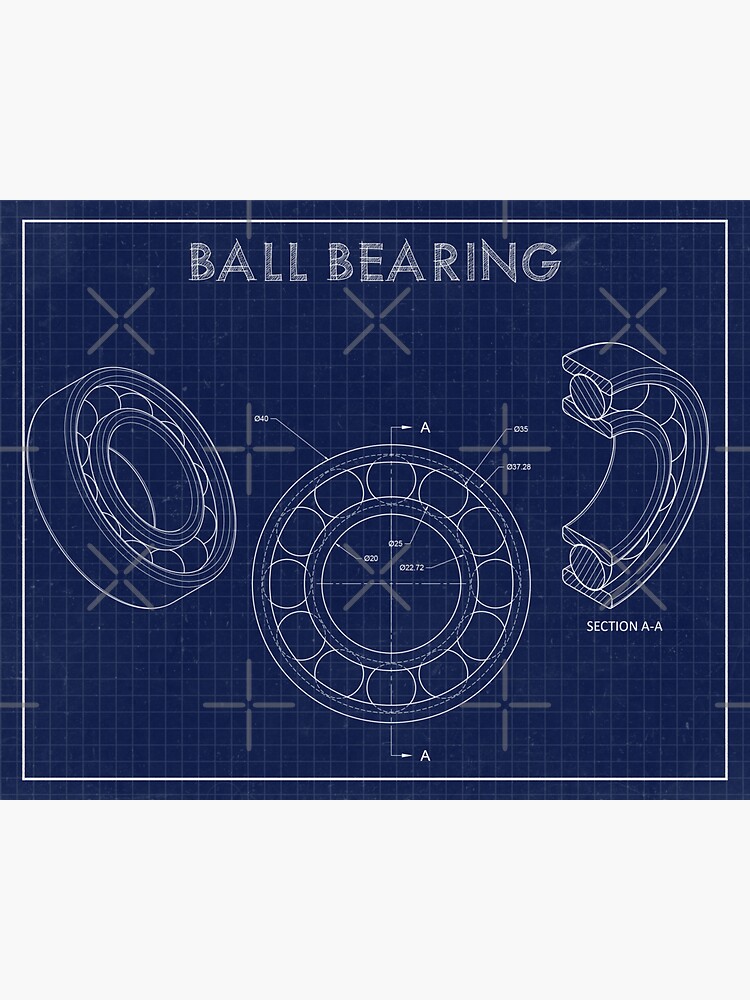 "Ball bearing blueprint" Sticker for Sale by Blueprintsmaps Redbubble