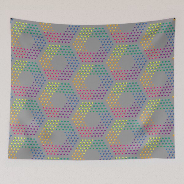 Item preview, Dotted hexagons pattern on grey background designed and sold by Irina Ivanova.